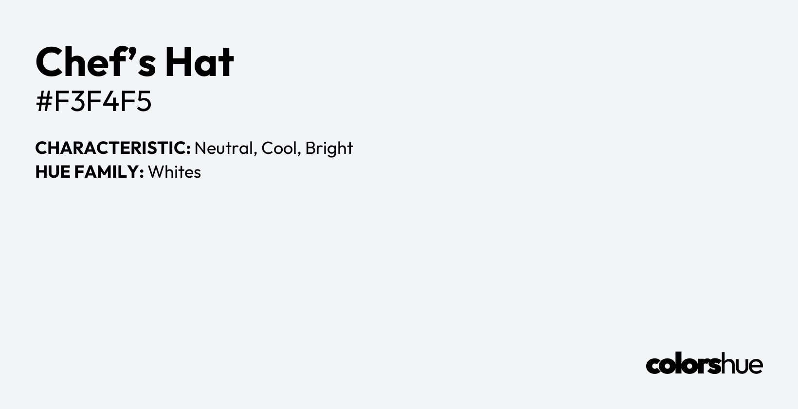 Chef’s Hat color, hex code #f3f4f5